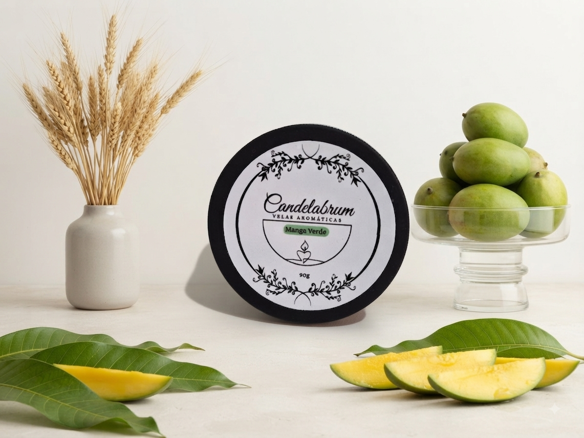 Imagem de Vela Aromática Manga Verde Lata Preto 100g