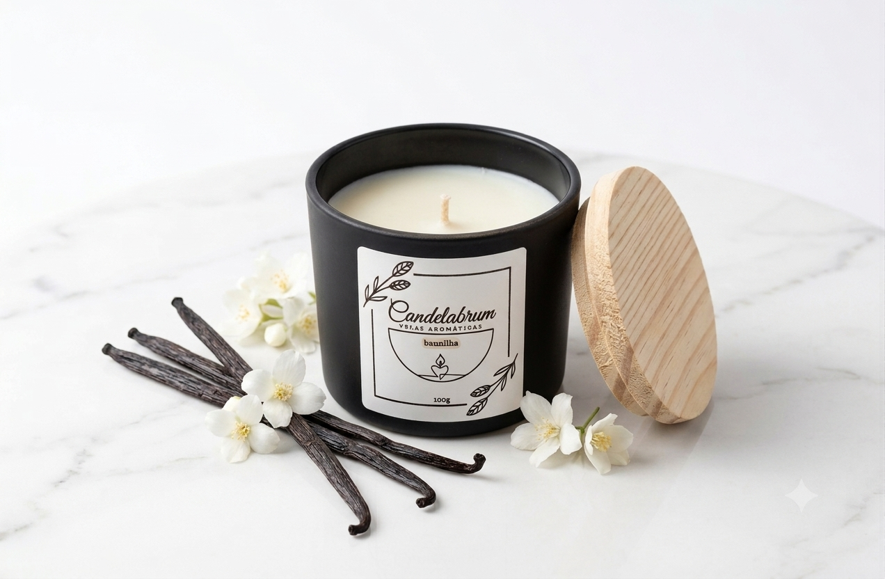 Imagem de Vela Aromática Baunilha Preto Fosco 100g