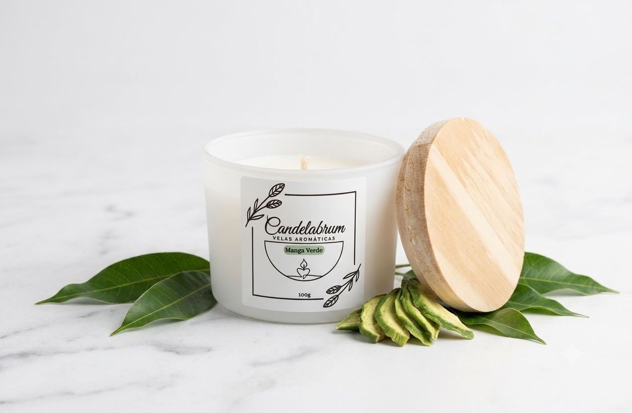 Imagem de Vela Aromática Manga Verde Branco Fosco 100g